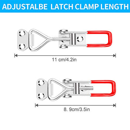 Vicuna R 6 Pack Toggle Latch Clamp 4001, Adjustable Toggle Clamp Latch | 330Lbs Holding Capacity, Quick Release Hasp Clamps, Heavy Duty Pull Latches for Lid Jig, Tool Box Case, Smoker, 24PCS Screws - style: 4001-6PK