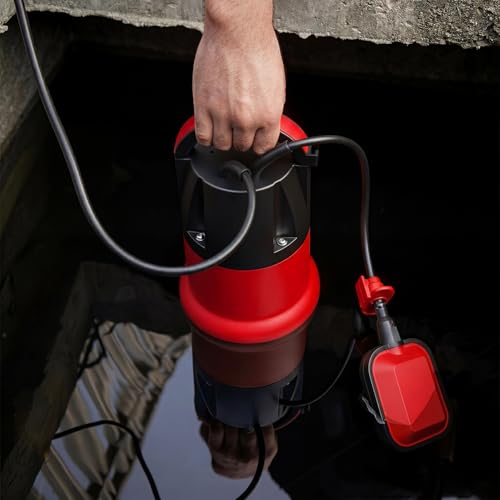 Prostormer 1HP 3700GPH Submersible Sump Pump with Automatic Float Switch | Red Water Pump, Draining Transfer Clean & Dirty Water, for Pools/Ponds/Gardens/Flooded Cellars/Aquariums/Irrigation - color: Red