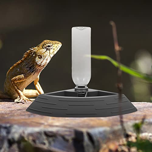 balacoo Reptile Water Feeder 6.69 Inch Terrarium Water Bowl for Lizards Tortoises Crawling Pets Stable Non-Slip Tray Easy to Clean