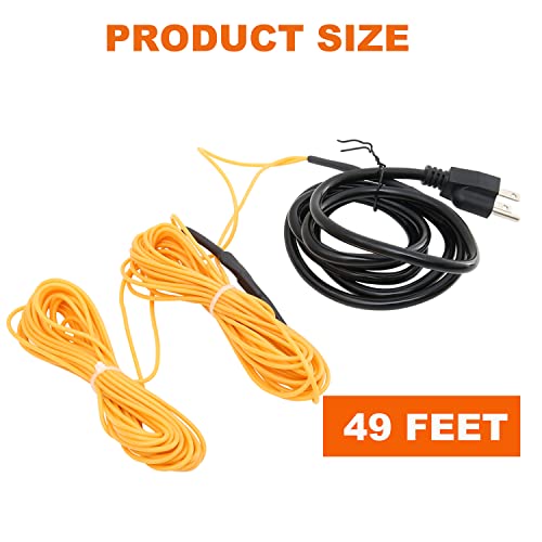 Soil Heating Cable 49 Ft Electric Soil Warming Cable Greenhouse Plant Soil Heater Cable Keep Soil Warm for Soil, Garden, Cold Frame - size: 49ft