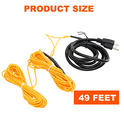 Soil Heating Cable 49 Ft Electric Soil Warming Cable Greenhouse Plant Soil Heater Cable Keep Soil Warm for Soil, Garden, Cold Frame - size: 49ft