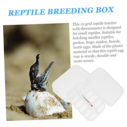 VANZACK Egg Hatching Incubator Box 12 Holes Gecko Incubator Reptile Hatchery for Snakes Lizards