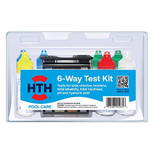 HTH 1275 Swimming Pool Care 6-Way Test Kit, Swimming Pool Water Chemical Tester, 100 Tests - size: No Size, style: Test Kit