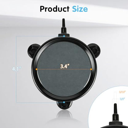 Zihvfzu 2PCS 4" Aquarium Air Stone Disc with 3 Suction Cups, Bubble Diffuser for Fish Tanks, Water Tanks & Hydroponic Systems