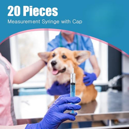 TrelaCo 20 Pack 10ml Oral Syringes with Cap for Liquid Plastic Syringe Without Needle Measuring Dispensing Tools Individually Sealed for Pets Feeding Lab Sample Injection(Blue) - size: Blue