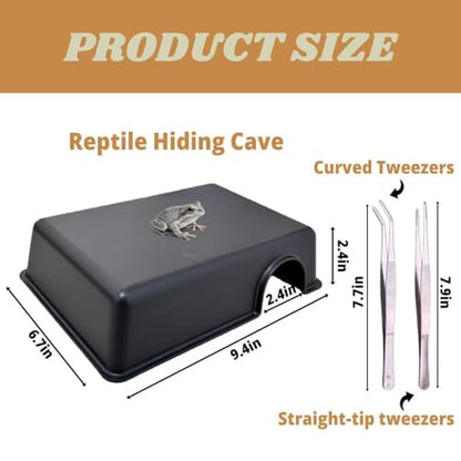 Reptile Hide Box,Snake Hide,Reptile Hides Cave for Tank,Small Animal Hideaway,Easy to Clean,for Snakes,Lizards,Leopard Gecko and Baby Ball Python(9.45"x2.36"x6.85")