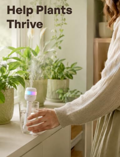 Portable Humidifier for Bedroom, Mini Humidifier fits any water bottle, USB-C Cool Mist Humidifier with 7 Color LED Night Light, Whisper quiet, 1200mAh Rechargeable for Car Office Travel