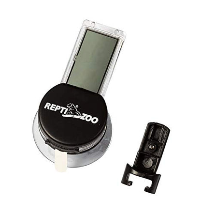 REPTI ZOO 2 Pack Reptile Terrarium Thermometer Hygrometer Digital Display Pet Rearing Box Reptiles Tank Thermometer Hygrometer with Suction Cup