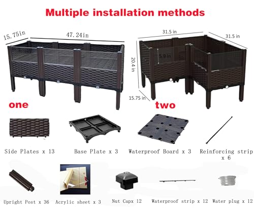 Large Tortoise Habitat Enclosure Semi-Aquatic Reptile Terrarium box turtle | solid acrylic panels/Plastic (47"Lx16"Wx20"H) -Reptile Enclosure Turtle Habitat Kit Land/Water Zone Design