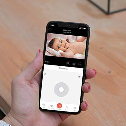 Security Camera 2K, blurams Baby Monitor Dog Camera 360-degree for Home Security w/Smart Motion Tracking, Phone App, IR Night Vision, Siren, Works with Alexa & Google Assistant & IFTTT, 2-Way Audio - color: White-1Pack