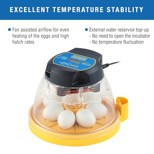 Brinsea Mini II Advance Egg Incubator with Automatic Turning & Extra Insert | 50+ years of expertise! Set-and-forget automatic incubator with digital countdown gives your eggs the best chance to hatch - size: 7 Eggs with extra insert