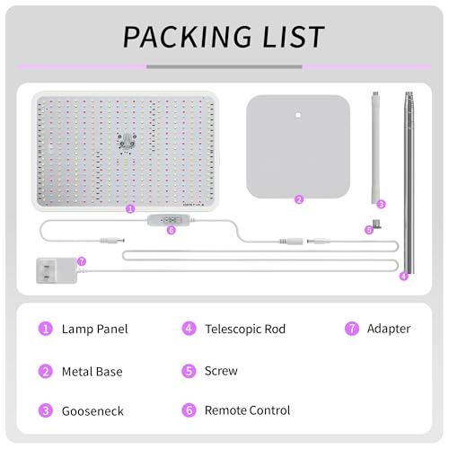48W Grow Lights for Indoor Plants with Stand, Full Spectrum LED Plant Light for Indoor Plants,12-59 Inches Height Adjustable Growing Lamp with Auto On/Off Timer 4H/8H/12H, 4 Dimmable Brightness | 420 LEDs Full Spectrum Plants Growing Light, 12-60" Height