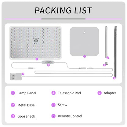 48W Grow Lights for Indoor Plants with Stand, Full Spectrum LED Plant Light for Indoor Plants,12-59 Inches Height Adjustable Growing Lamp with Auto On/Off Timer 4H/8H/12H, 4 Dimmable Brightness | 420 LEDs Full Spectrum Plants Growing Light, 12-60" Height