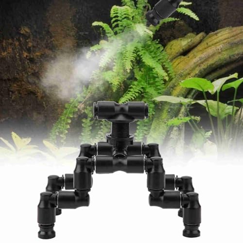 Reptile Misting System Nozzle - Adjustable Terrarium Sprinkler Nozzle for Rainforest Tank, Fine Mist Sprayer for Reptile Humidifier, 360° Rotatable Spray Kit for Plants an