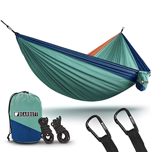 Double Hammock by Bear Butt - color: Turquoise / Dark Blue / Coral