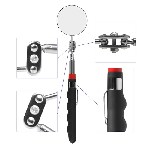 Telescopic Inspection Mirror, Round Mirror (Diameter 5cm / 1.96in), Telescopic Magnetic Pickup with LED Lights, Directional Magnetic Pickup with LED Light, 3-in-1 Tool Set - style: Model-2