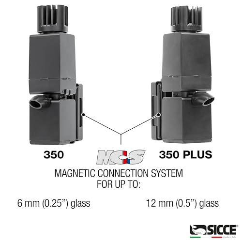 Sicce Shark MINI Aquarium Surface Skimmer 350 Plus up to 90 Gallon Aquariums | 90 GPH Flow Rate Efficient Debris Oil Film Removal Freshwater & Saltwater