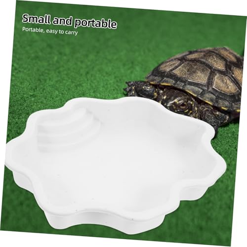 Happyyami Turtle Bathing Pool Ramp Capacity Reptile Water Dish Feeding Bowl for Turtles Lizards and Snakes Multifunctional Soaking Bath for Use