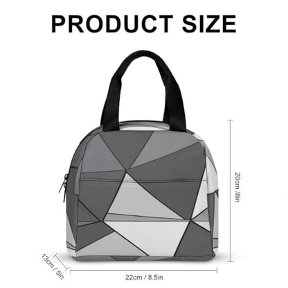 Stylish Geometric Insulated Lunch Bag for Women Men, Large Capacity Thermal Lunch Tote Bag with Handle - color: Stylish Geometric