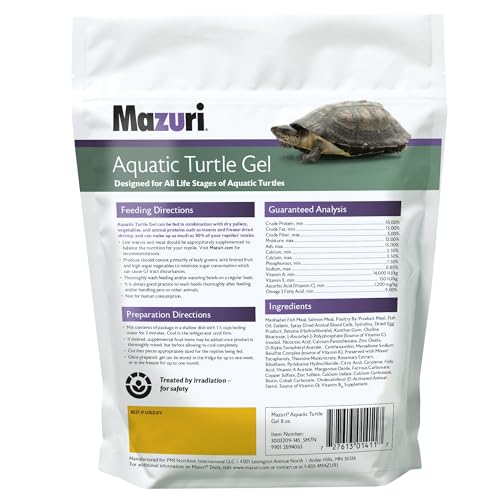 Mazuri | Aquatic Turtle Food | Easy-to-Serve Gel | Freshwater Formula- 8 Ounce (8 oz) Bag - size: 8 Ounce (Pack of 1)