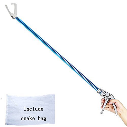 Snake Tong Catcher–Professional Reptile Rescue Grabber Aluminum Alloy with Wide Jaw Locking Mechanism and Comfort Grip for Safe Rattlesnake Control and Removal Tool (60inch Snake Tong) - style: 60inch Snake Tong