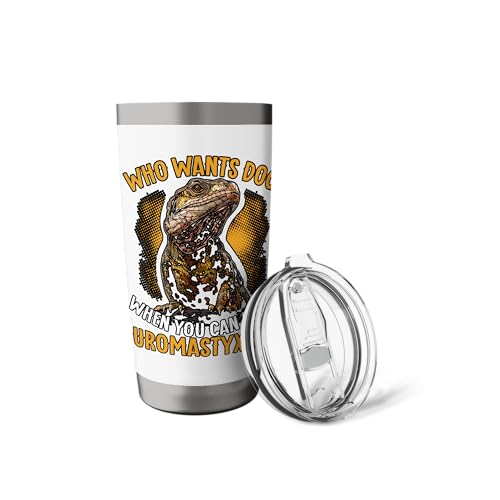 Uromastyx Lover Substrate Lizard Keeper Agame Desert Reptile Stainless Steel Insulated Tumbler - color: White