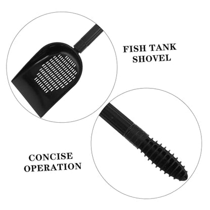 SHINEOFI Aquarium Gravel Long Handle Fish Tank Sand Shovel with Detachable Extension Handle Multipurpose Scoop for Gravel Sand and Debris Safe for Tank Decorations 26.77in