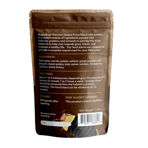 Isoblend Premium Isopod Food Feed Mix All Natural Protein Vegetable Dry Blend for Isopods Feeders Insects