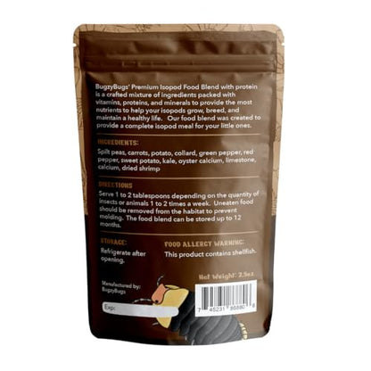 Isoblend Premium Isopod Food Feed Mix All Natural Protein Vegetable Dry Blend for Isopods Feeders Insects