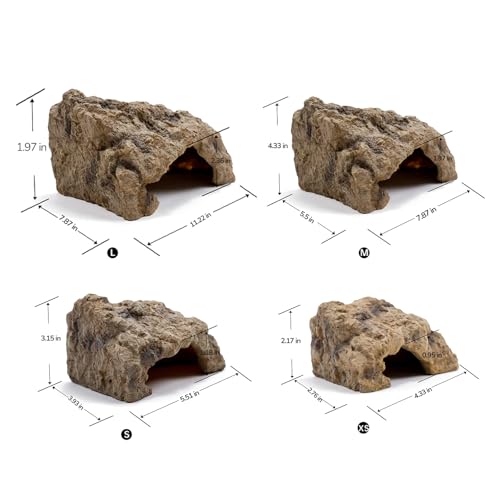 Reptile Hide for Leopard Gecko,Bearded Dragon,Ball Python & Tortoise – Terrarium Habitat Décor, Snake & Lizard Hideout (Resin, Small)