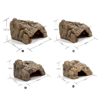 Reptile Hide for Leopard Gecko,Bearded Dragon,Ball Python & Tortoise – Terrarium Habitat Décor, Snake & Lizard Hideout (Resin, Small)