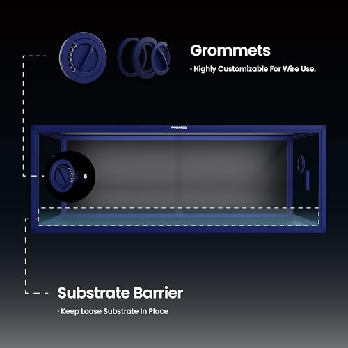 Lightweight 85 Gallon Reptile Enclosure for Snake, Bearded Dragon | Optimal Ventilation & Light Penetration by Rust Proof Mesh Top, Easy Assembly within 6 Steps with Clear Instruction - color: Dart Blue, size: 85 Gallon