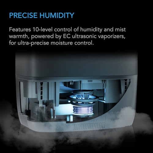 AC Infinity CLOUDFORGE T5 Warm Mist Plant Humidifier 9L | 10-Level VPD Humidity Controls, Hot & Cold Vaporizer, Continuous Water Purification, Extendable Hose for Grow Tents - size: 9L Plant Humidifier