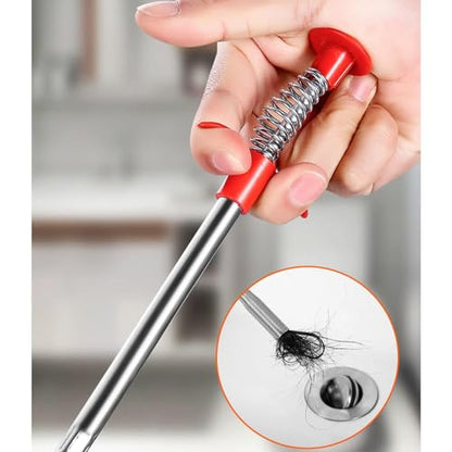 Sewer Cleaning Hook & No Need for Chemicals,Portrayi Sewer Cleaning Hook,Sewer Cleaning Hook Drain Clog Remover,Toilet Snake Clog Remover,Flexible Grabber Claw Long Drain Snake (63in) - color: 63in