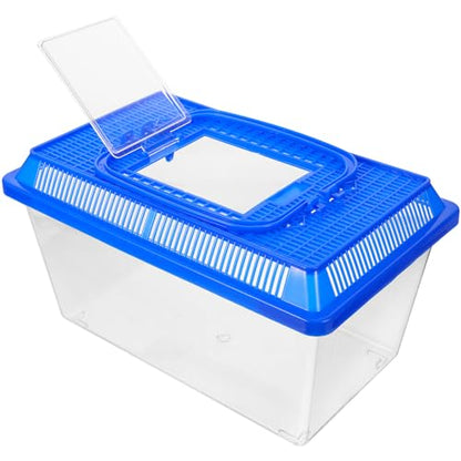 iplusmile Turtle Tank with Platform 10.62 X 6.69 X 6.49 in Turtle Box with Basking Ramp and Feeding Area Practical Reptile Habitat for Tortoise Exercise Rest Feeding and Observation