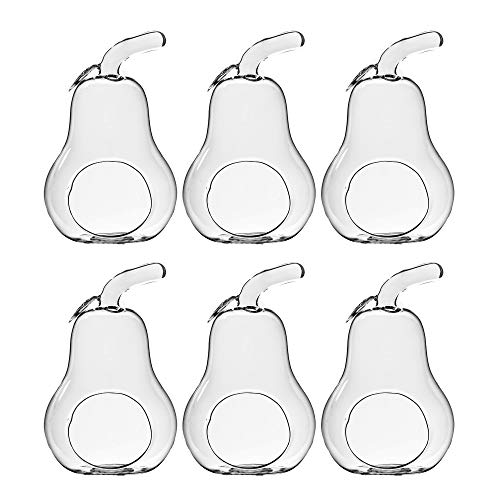 WGV Planter Terrarium Bulk, Width 5.5", Height 8", Clear Unique Pear Glass Vase Conatiner, DIY Planter Votive Candle Holder for Home Office Garden Decor, 6 Pieces - size: Pear