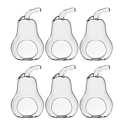 WGV Planter Terrarium Bulk, Width 5.5", Height 8", Clear Unique Pear Glass Vase Conatiner, DIY Planter Votive Candle Holder for Home Office Garden Decor, 6 Pieces - size: Pear