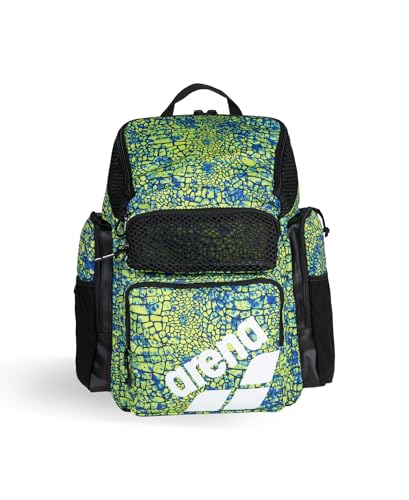 ARENA One Go Swim Backpack Travel Large Size Athletes Sports Equipment Bag 45 Liters - color: Snakeskin Print Green