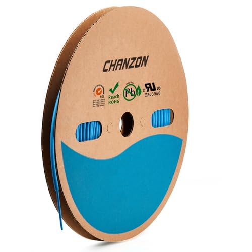 Chanzon 2:1 Ratio - 80Ft Roll - 1/24" (1mm) Heat Shrink Tubing Blue | Polyolefin Sleeving 25M Roll, for Automotive Wire Repair, Marine, RC Hobby & Electronic Insulation, 1pcs - color: Blue, size: 1mm (1/24") - 80FT