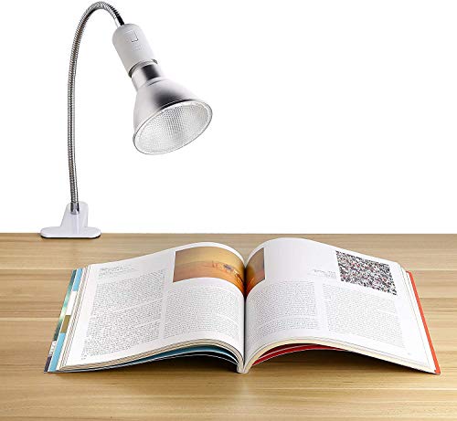 Bonlux E26 Clamp Lamp Fixture, Flexible Neck Clip Light Fixture with On/Off Switch US Plug for E26 Socket Plant Grow, Desk, Reptile Lamp Holder (2-Pack)