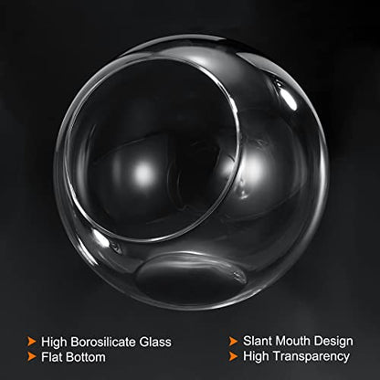 PATIKIL Round Globe Terrarium Air Plant Planter, 6.3 Inch High Borosilicate Glass Table Decorations for Succulent, Tillandsia, Clear - size: 6.3 Inch
