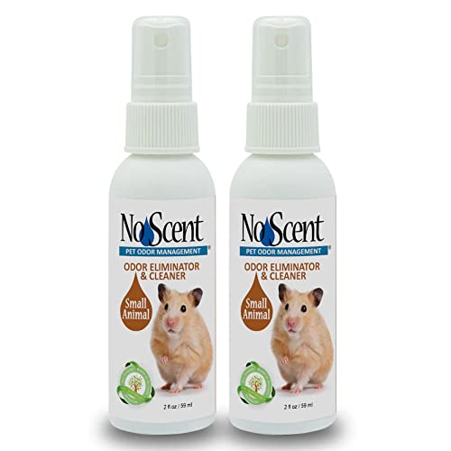 No Scent Small Animal Guinea Pig Cage Cleaner | Hamster & Rabbit Habitat Pet Odor Spray (2 Fl Oz / 59 mL) Pack of 2 - size: 2 Fl Oz (Pack of 2)