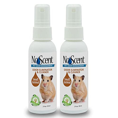 No Scent Small Animal Guinea Pig Cage Cleaner | Hamster & Rabbit Habitat Pet Odor Spray (2 Fl Oz / 59 mL) Pack of 2 - size: 2 Fl Oz (Pack of 2)
