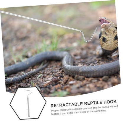 Sosoport Snake Traps with Reptile Hook Extendable Snake Catching Pole Reusable Reptile Catching Hook