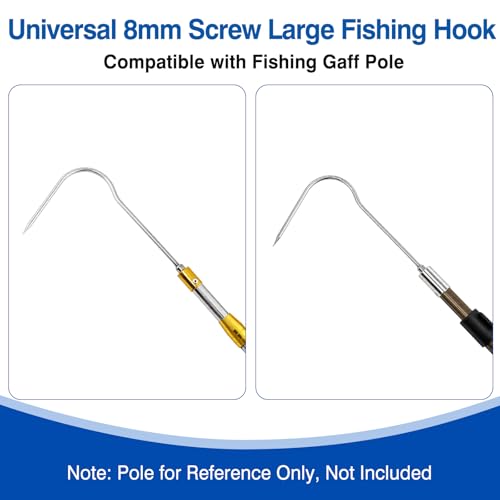 5/7 Prong Fishing Harpoon, Stainless Steel Gig Gaff Hook with 8mm Screw, Harpoon Hook for Hunting Fish Flounder Frog Gig in Pond River Lake, Capable for Fishing Gaff Gig Pole - color: 1 Prong with 8mm screw