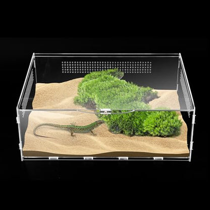 Micro Habitat Terrarium Enclosure, 6x11x16 inch Jumping Spider Enclosure with Locking Latch for Small Tree Dwelling Reptiles,Tarantula, Amphibians, Spiders,Invertebrates