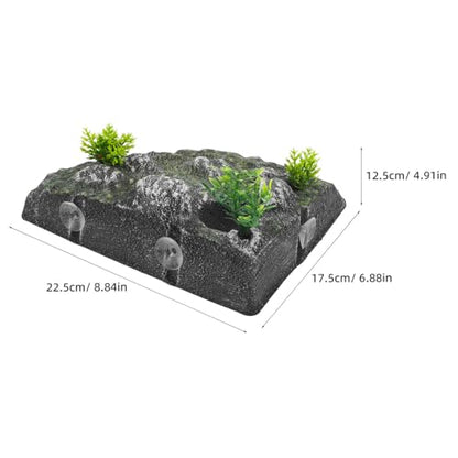 Uonlytech Turtle Basking Platform and Climbing Ramp Resin Floating Turtle Resting Stand Natural Stone Landscaping Ornament for Aquarium and Reptile Habitat