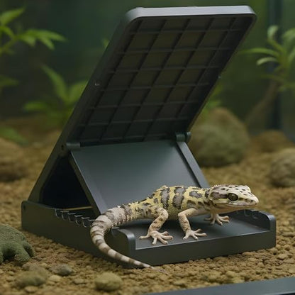 Turtle Climbing Ledge Foldable Non-Slip Resting Playing Feeding | Bearded Dragons Climbing Step Ramp for Lizard Keepers Enclosure Vivarium Tank Frogs Geckos Chameleons Newts Snakes Tortoise - color: Gray