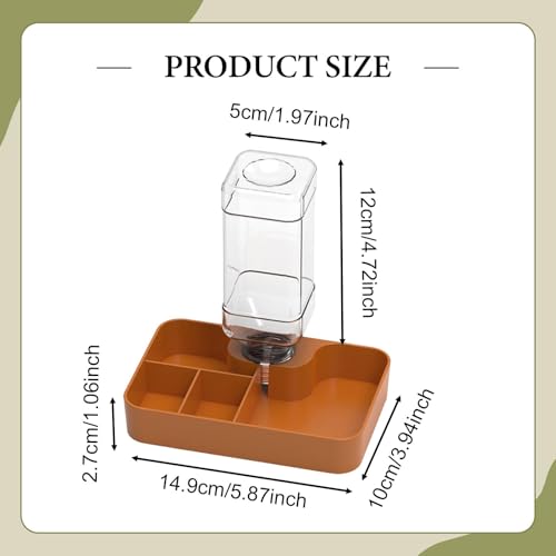 Reptile Feeder Reptile Waterer Feeding Station Food Dish Water Dish for Turtle Chameleon Tortoise Gecko Bearded Dragon, Khaki Large