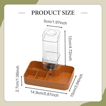 Reptile Feeder Reptile Waterer Feeding Station Food Dish Water Dish for Turtle Chameleon Tortoise Gecko Bearded Dragon, Khaki Large